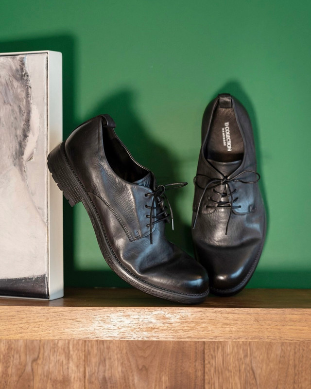 Grey Leather Derbies | TJ Collection