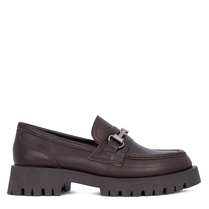 Women's Brown Loafers with Tread GQ 5220012 BRZ