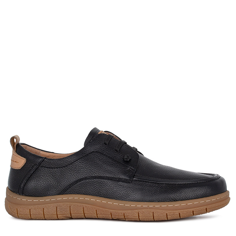 Men's Black and Beige Moccasins With Elastic Laces TO 7208013 BLI
