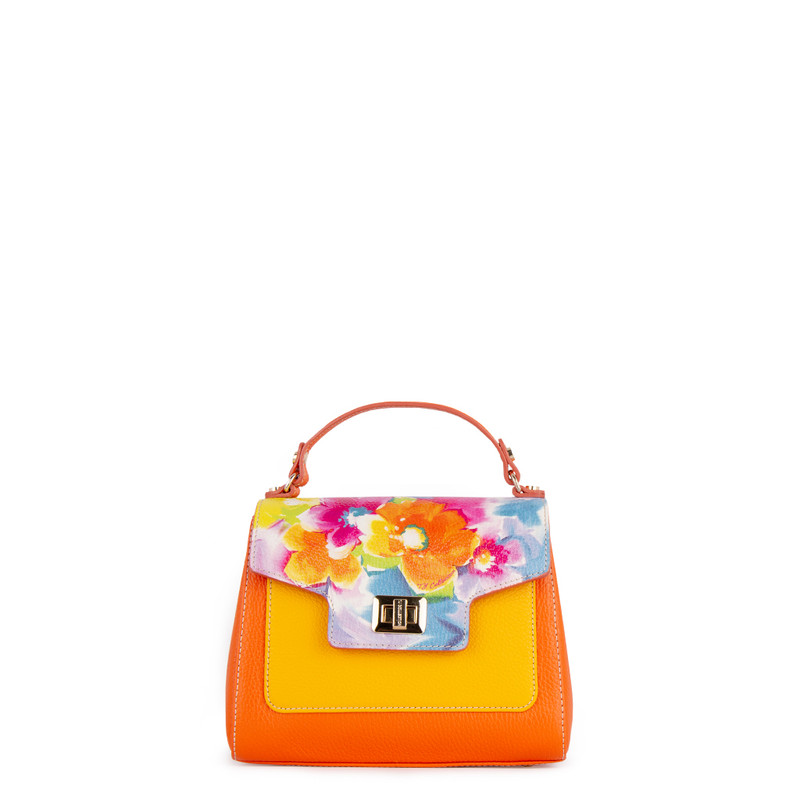 Orange Hummingbird Bag with Floral Pattern YM 5212013 ORM