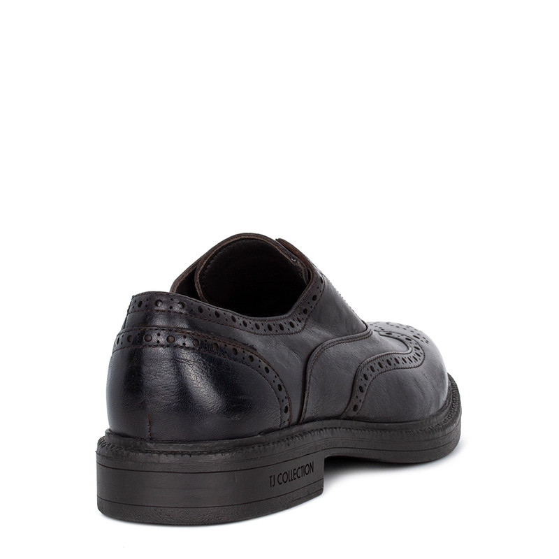 Men's Dark Brown Slip-On Brogue Shoes GN 7223813 DBA