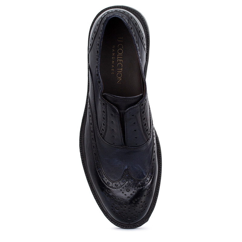 Men's Navy Slip-On Brogue Shoes GN 7223813 NVA