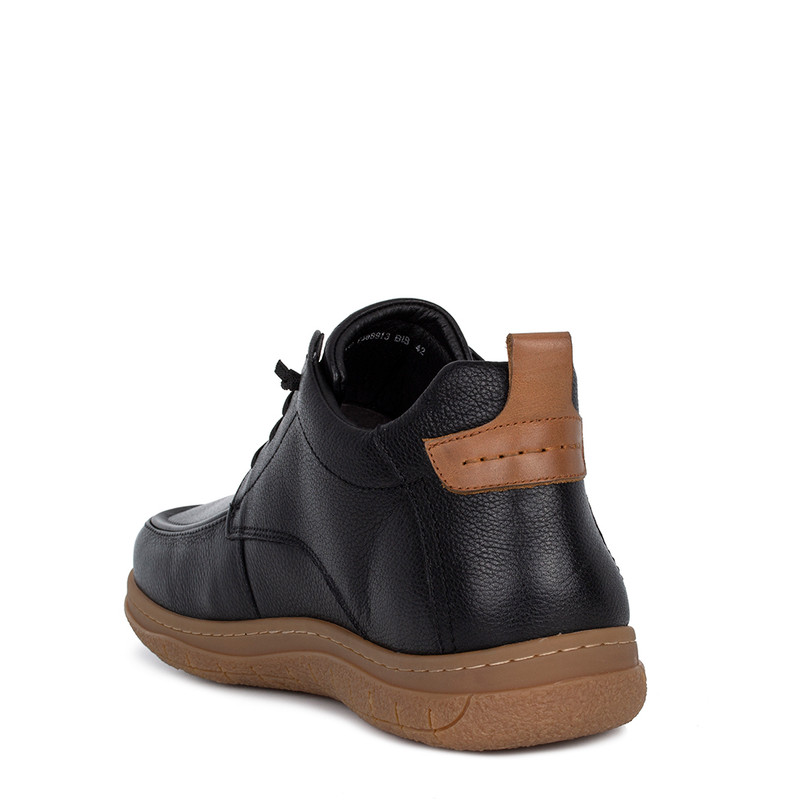 Men's Black Leather Winter Sneakers with Light Brown Sole TO 7508913 BLB Men's Black Leather Winter Sneakers with Light Brown Sole TO 7508913 BLB