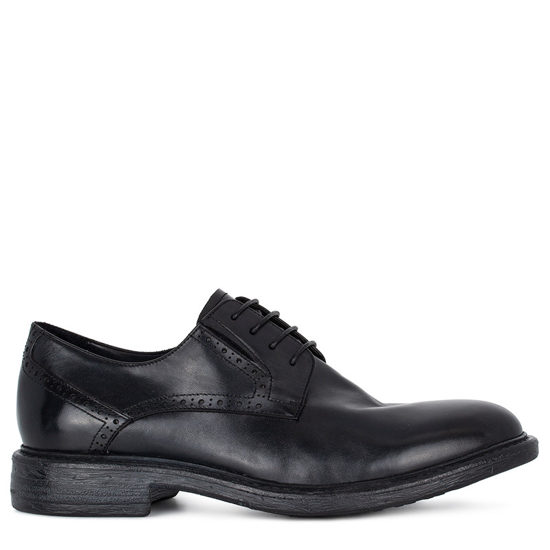 Men's Black Leather Brogue Shoes GK 7221914 BLK