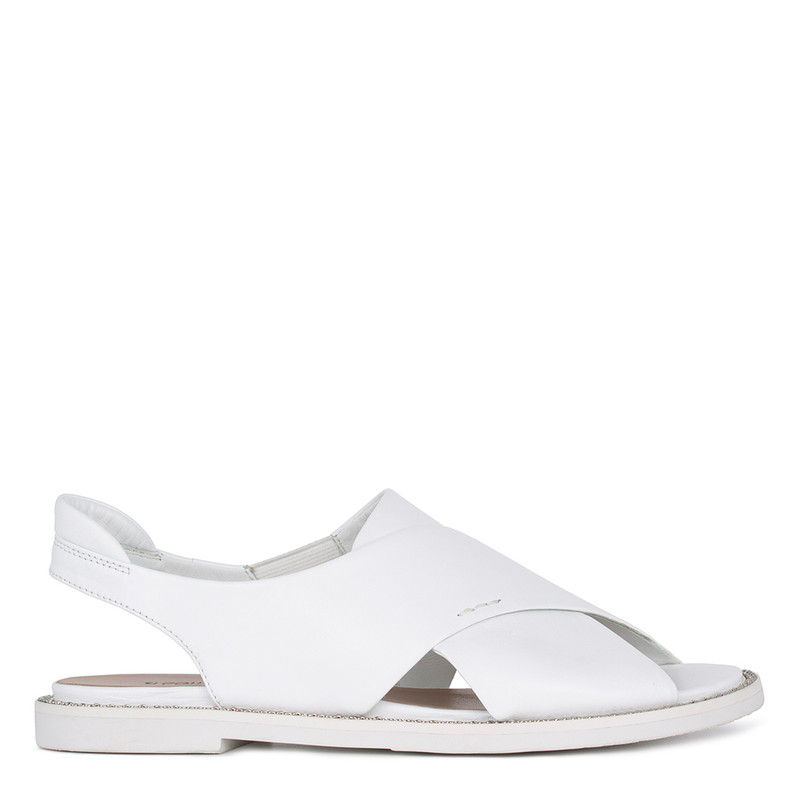 Women's White Leather Sandals GP 5106014 WHO