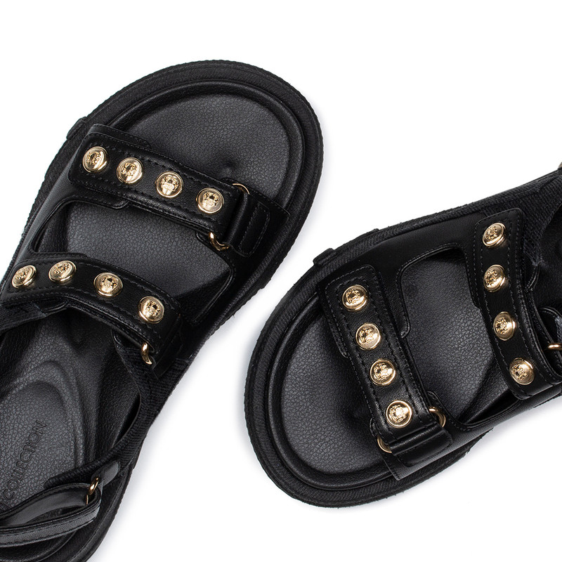 Women's Denim Detailed Black Platform Sandals GS 5114834 BLZ