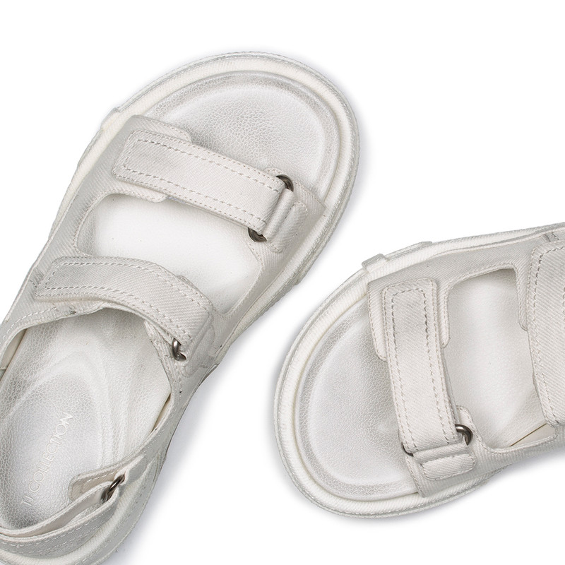 Women's White Denim Detailed Platform Sandals GS 5114924 WHV