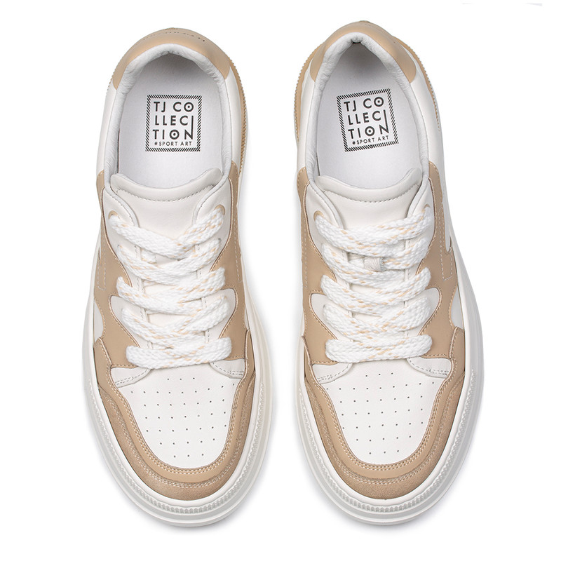 Men's Beige and White Perseus Sneakers TO 7206014 BGW