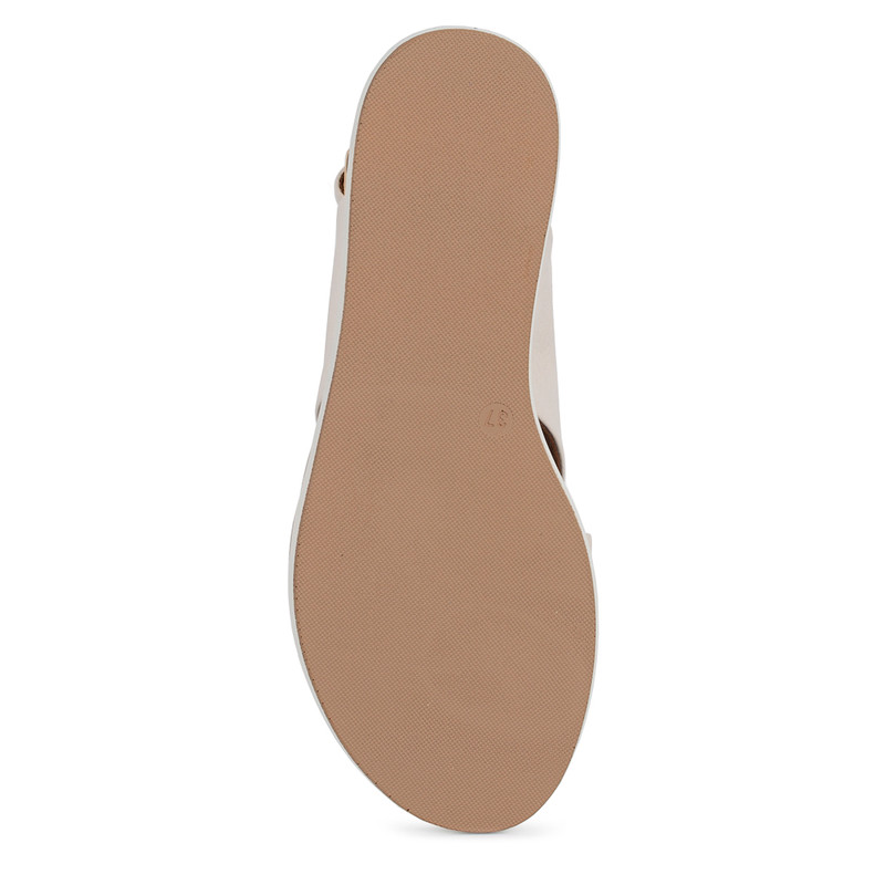 Women's Cream Leather Sandals GQ 5120614 CRM