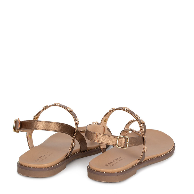 Women’s Bronze Leather Sandals with a Big Toe Strap GW 5100714 BRZ