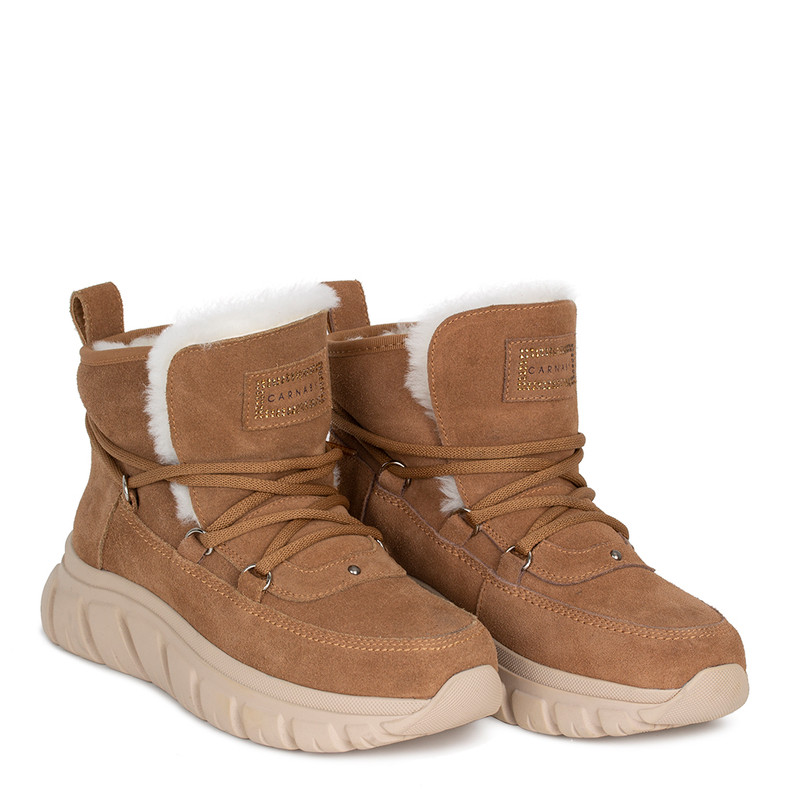Women's Brown Suede Winter Boots with Wraparound Lacing GC 5514014 CGS Women's Brown Suede Winter Boots with Wraparound Lacing GC 5514014 CGS