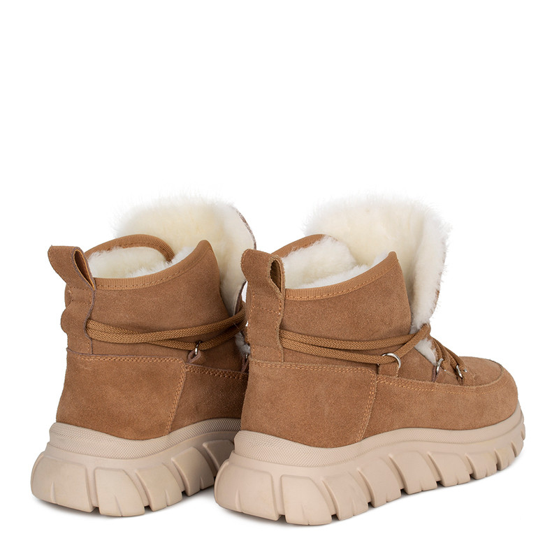 Women's Brown Suede Winter Boots with Wraparound Lacing GC 5514014 CGS Women's Brown Suede Winter Boots with Wraparound Lacing GC 5514014 CGS