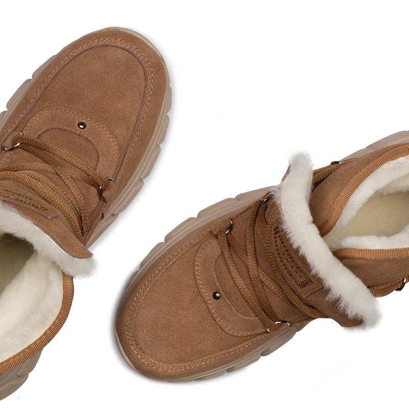 Women's Brown Suede Winter Boots with Wraparound Lacing GC 5514014 CGS Women's Brown Suede Winter Boots with Wraparound Lacing GC 5514014 CGS