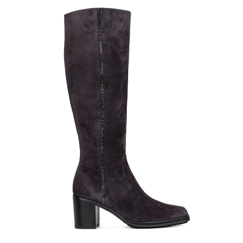 Women's Gray Winter Suede Boots with Zipper GF 5662714 DGZ Women's Gray Winter Suede Boots with Zipper GF 5662714 DGZ