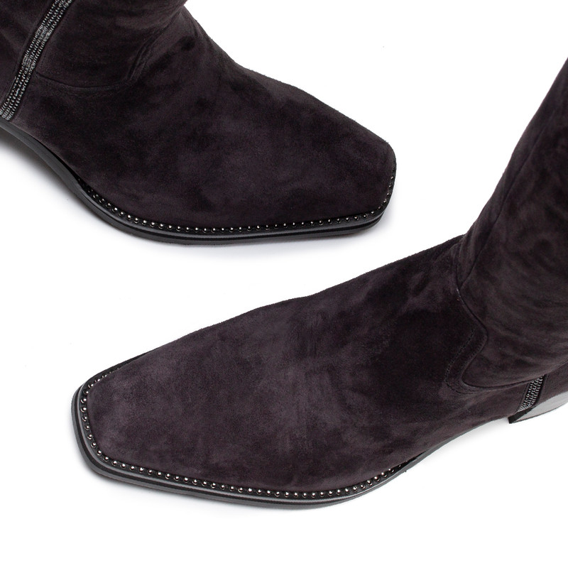 Women's Gray Winter Suede Boots with Zipper GF 5662714 DGZ Women's Gray Winter Suede Boots with Zipper GF 5662714 DGZ