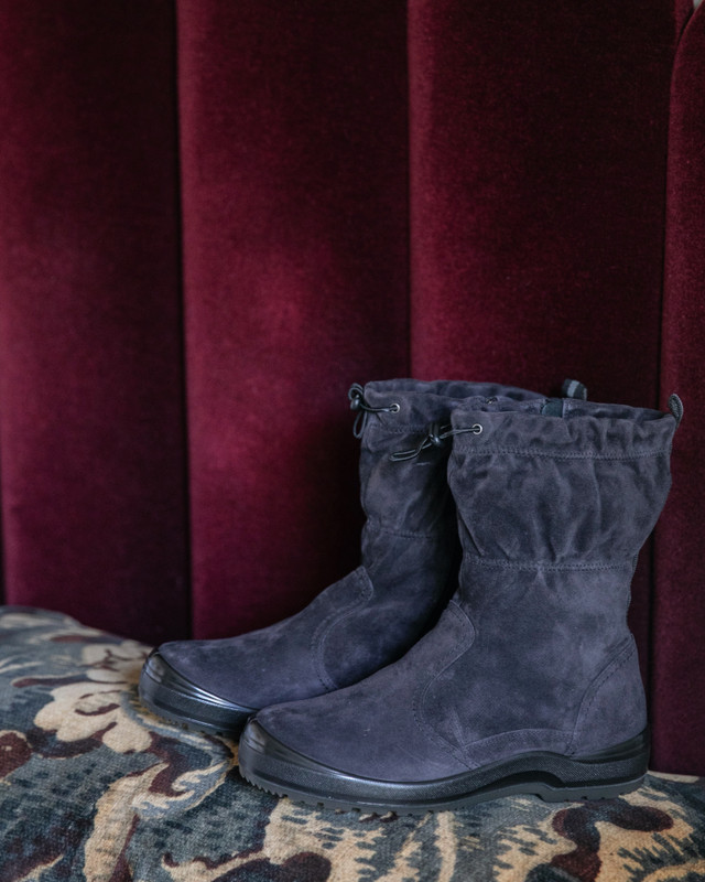 Women's Purple Suede Winter Mid-Calf Boots with Drawstring MP 5527014 DVS