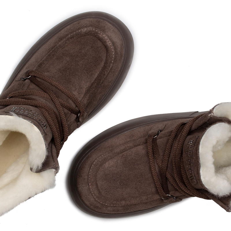 Women's Taupe Suede Winter Boots with Elastic Lacing TC 5512014 TPS Women's Taupe Suede Winter Boots with Elastic Lacing TC 5512014 TPS