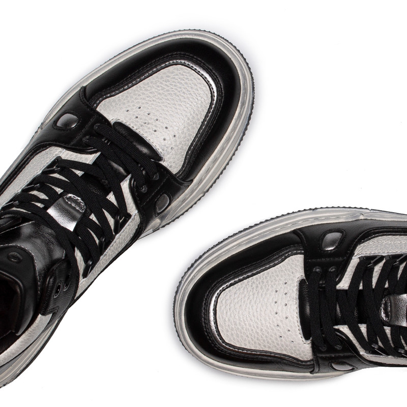 Women's Unisex Style Winter Black and White Sneakers with Distressing TL 5522914 WHB Women's Unisex Style Winter Black and White Sneakers with Distressing TL 5522914 WHB