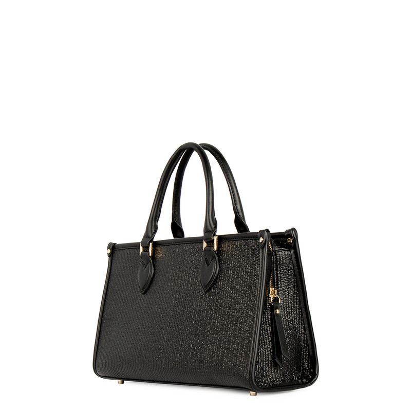 Women's Black Textured Murano Bag with Feet XB 5320024 BLK