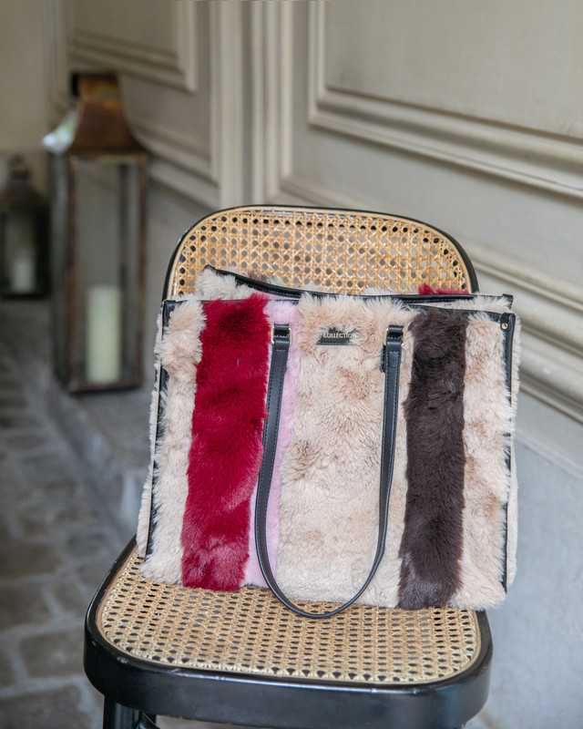 Women's Taormina Eco-Fur Bag with Makeup Bag YB 5459024 BGM