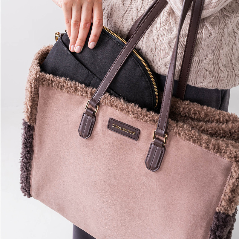 Women's Taormina Taupe Suede Reversible Bag YB 5459134 TPB Women's Taormina Taupe Suede Reversible Bag YB 5459134 TPB