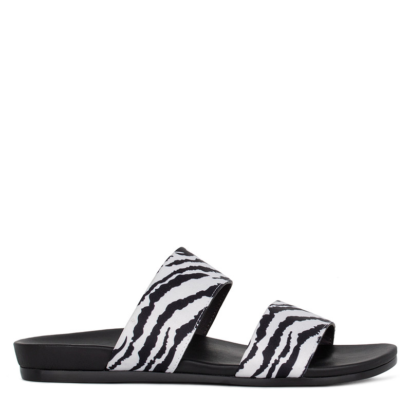 Women's Zebra Double-Strap Mules GR 5112825 WHB