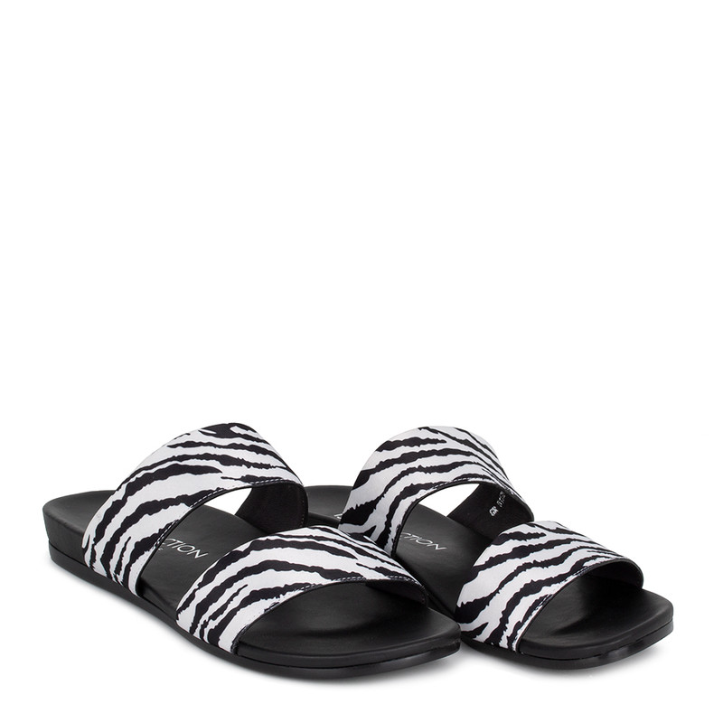 Women's Zebra Double-Strap Mules GR 5112825 WHB