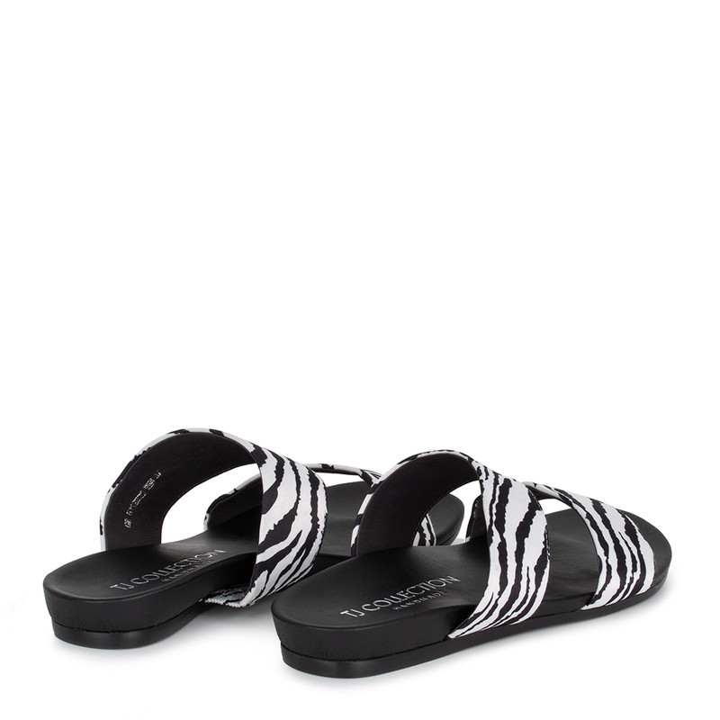 Women's Zebra Double-Strap Mules GR 5112825 WHB