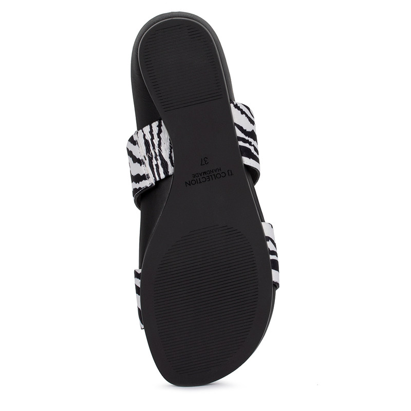 Women's Zebra Double-Strap Mules GR 5112825 WHB