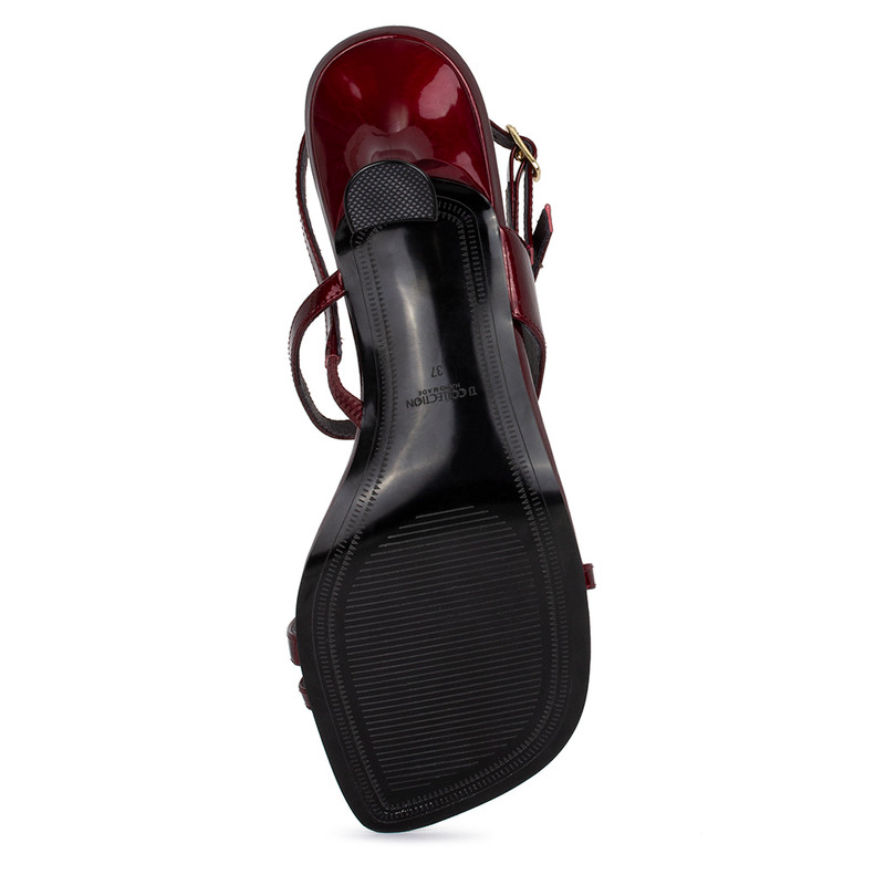Women's Burgundy Strappy Heel Sandals GR 5165815 BDP