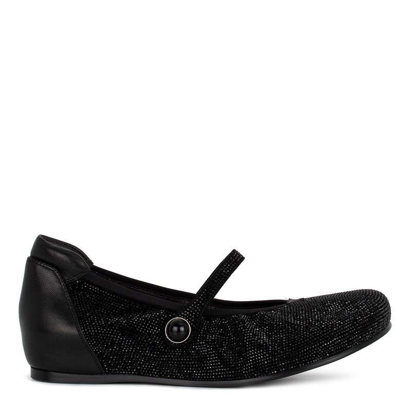 Women's Black Wedge Ballet Flats GR 5219915 BLZ