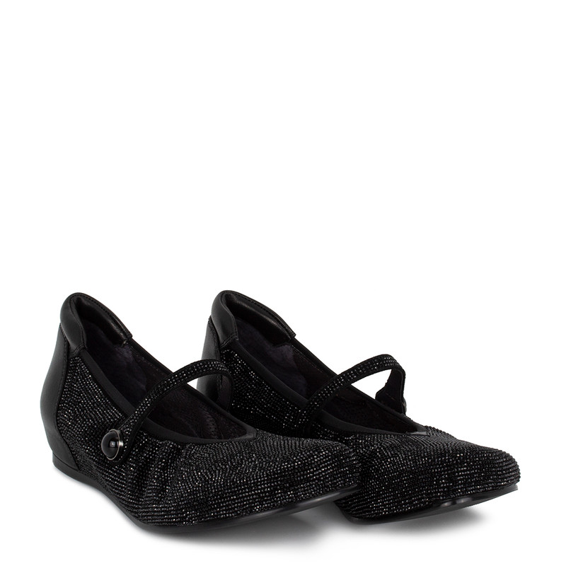 Women's Black Wedge Ballet Flats GR 5219915 BLZ