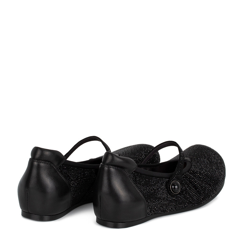 Women's Black Wedge Ballet Flats GR 5219915 BLZ