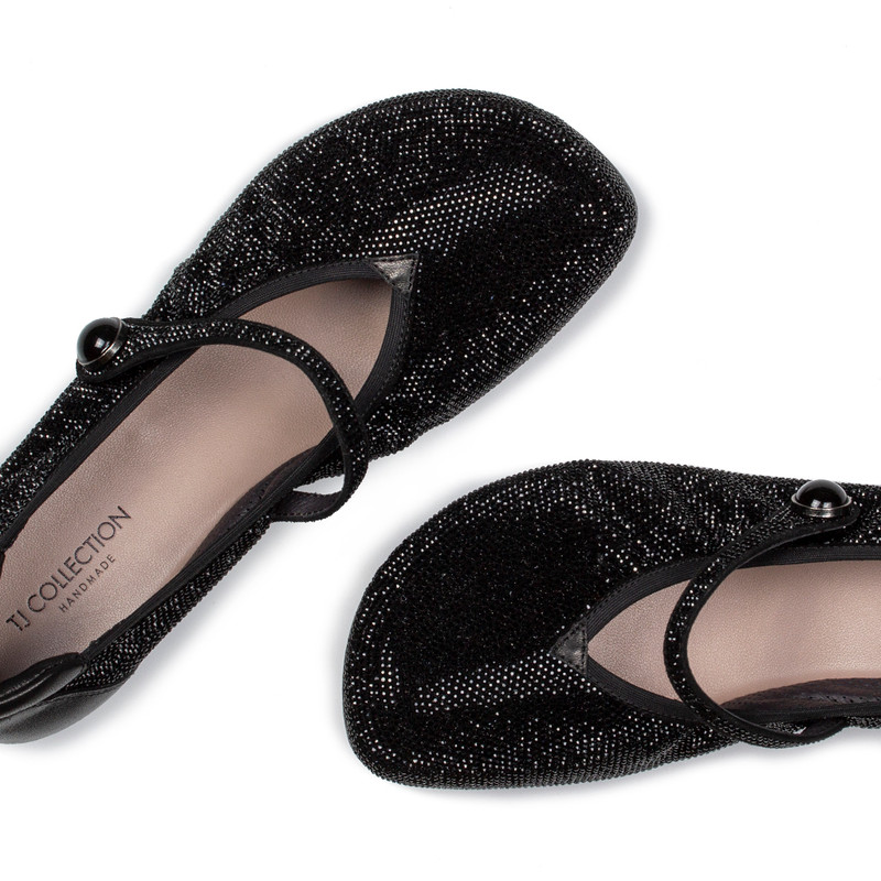 Women's Black Wedge Ballet Flats GR 5219915 BLZ