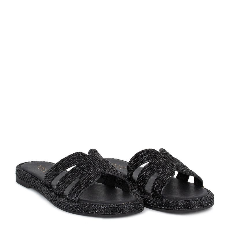 Women's Leather Black Sandals GW 5103925 BLZ