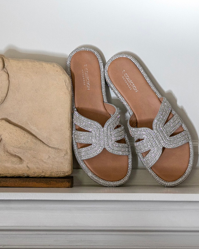 Women's Leather White and Silver Sandals GW 5103925 SLZ