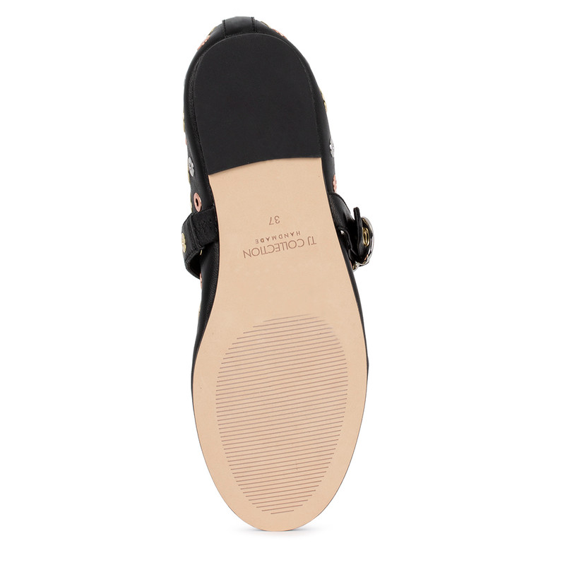 Women's Black Ballet Flats with Metal Detailing GW 5108815 BLZ