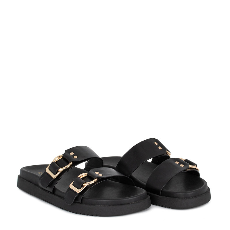 Women's Double Strap Black Sandals GW 5110815 BLK