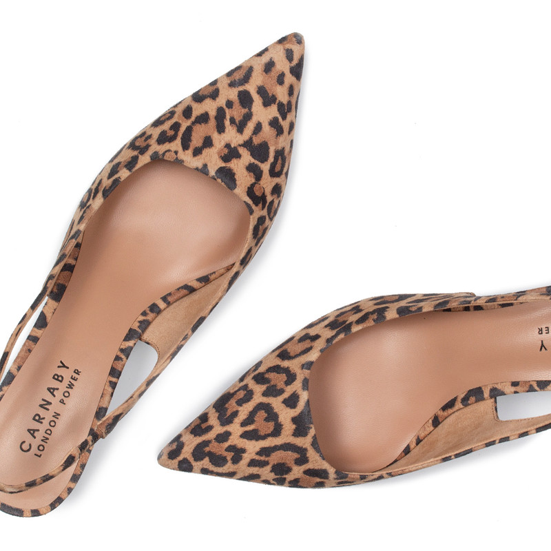 Women's Leopard Suede Slingback Pumps GW 5148015 LEO