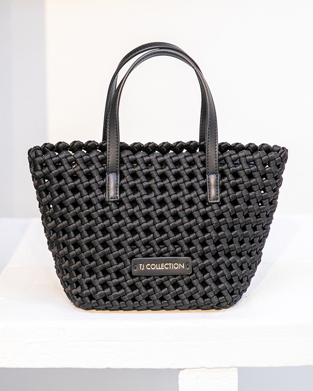 Women's Black Woven Basket Bag YD 5170825 BLK