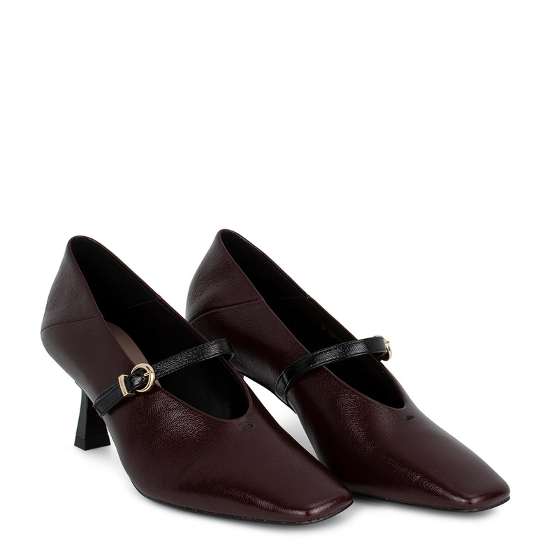 Women's Burgundy Heels with a Strap GF 5265915 BLD