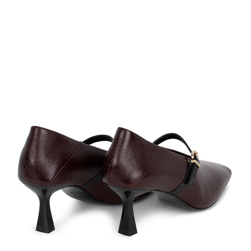 Women's Burgundy Heels with a Strap GF 5265915 BLD