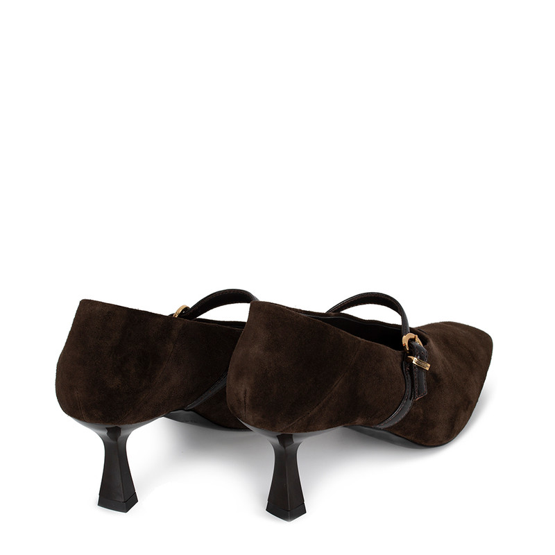 Women's Brown Leather Pumps GF 5265915 BRS