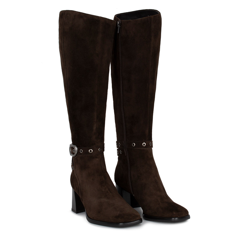 Women's Brown Suede Boots GF 5454415 DBS