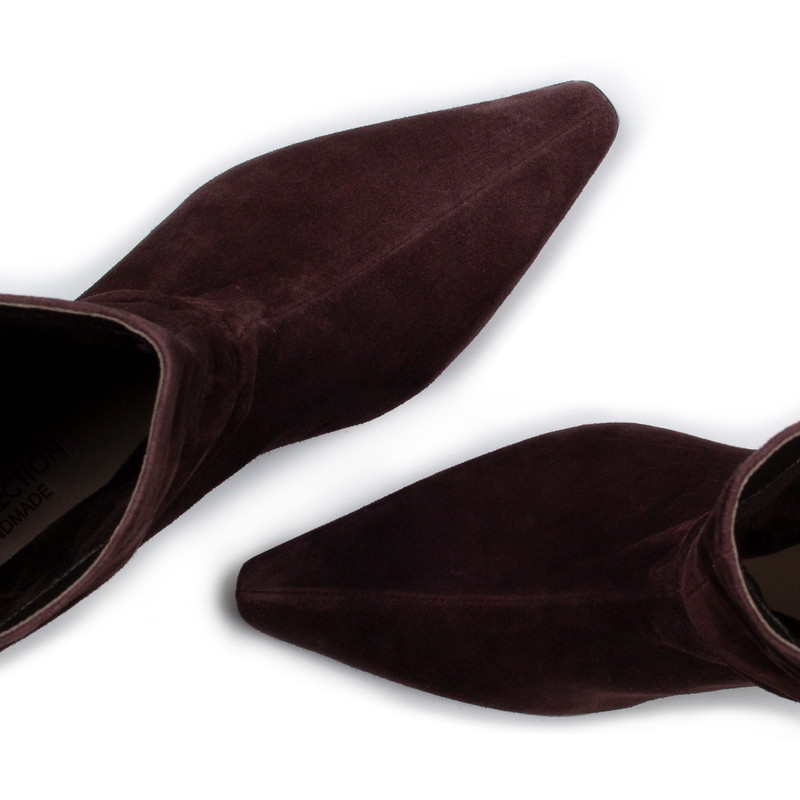 Women's Burgundy Suede Slouch Ankle Boots GG 5348315 BDS