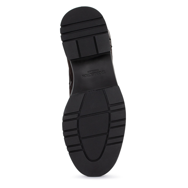 Women's Brown Suede Boots with Side Zip GJ 5521315 DBS