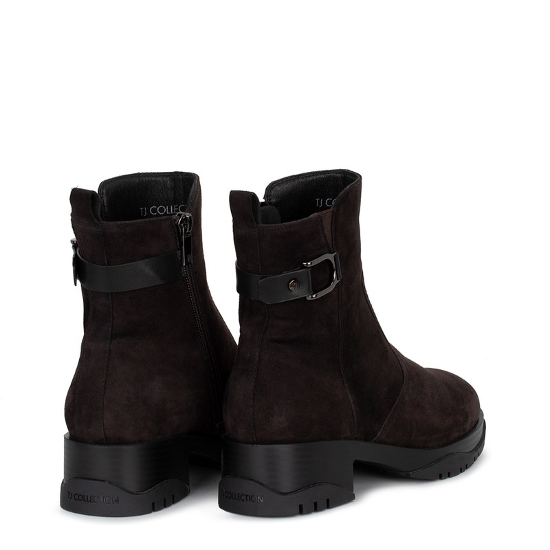 Women's Brown Suede Boots with Side Zip GJ 5521315 DBS