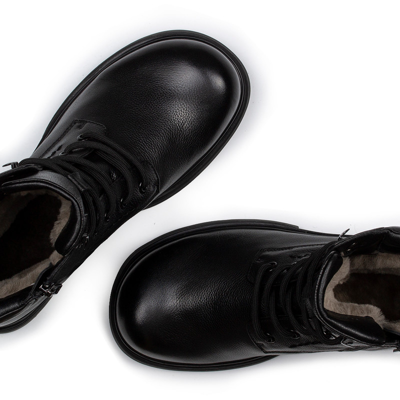 Women's Black Leather Boots GJ 5540715 BLI