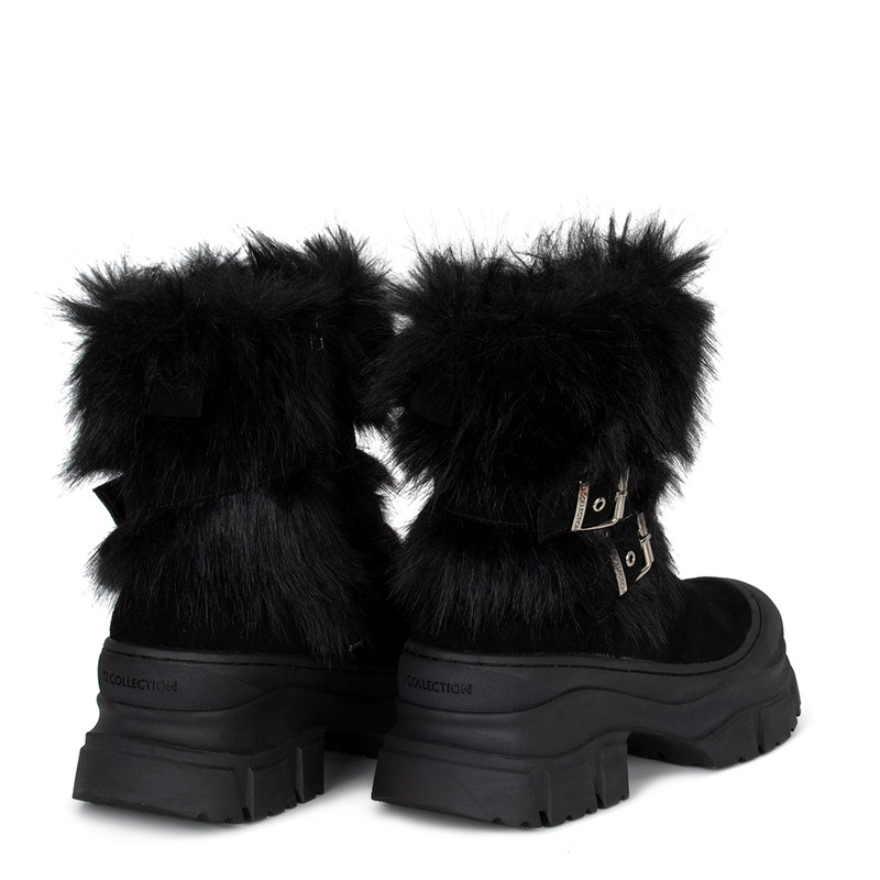 Women's Black Suede Ankle Boots GJ 5542015 BLS