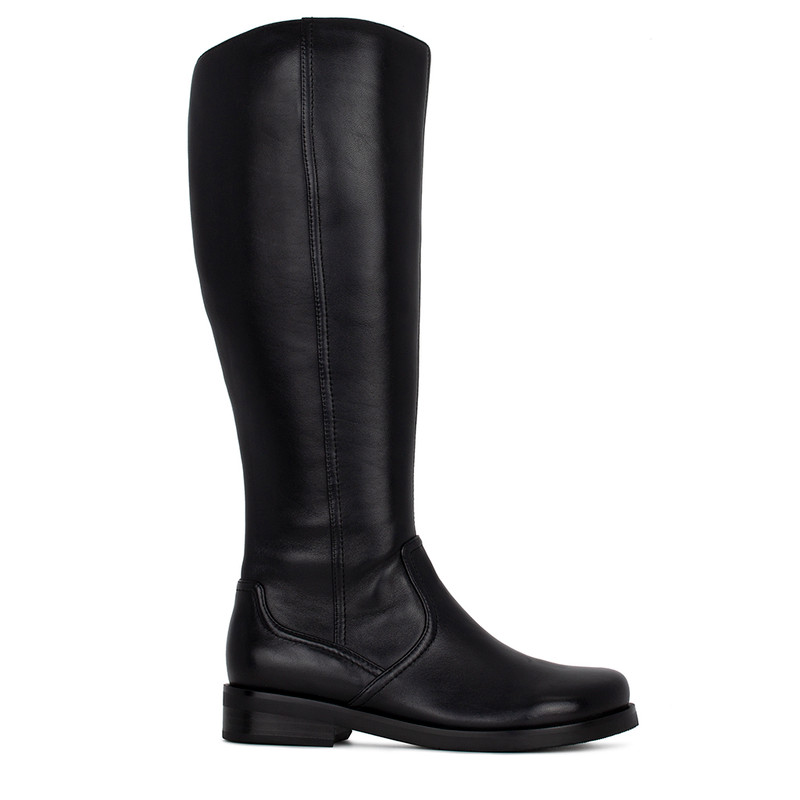 Women's Black Leather Boots with Square Toe GP 5418115 BLI